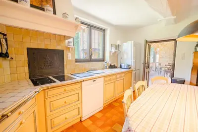 Cuisine ou kitchenette dans l'établissement Les Jacines