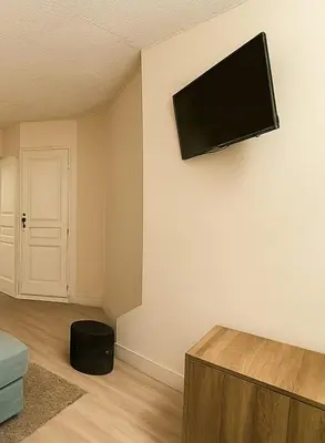 Télévision ou salle de divertissement dans l'établissement Cosy studio for 2 in the heart of the Cordeliers