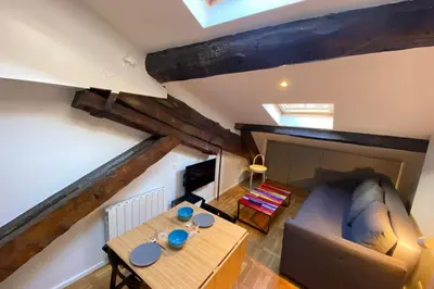 Coin salon dans l'établissement Lovely studio in the 9th arrondissement near the quays