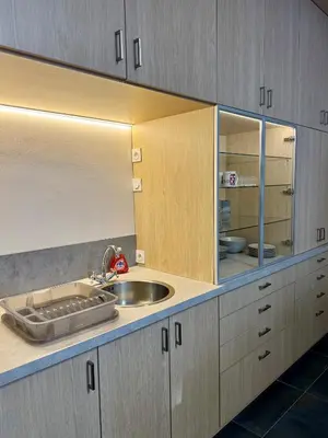 Cuisine ou kitchenette dans l'établissement Appartement à Vienne