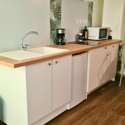 Cuisine ou kitchenette dans l'établissement Le Petit Nid