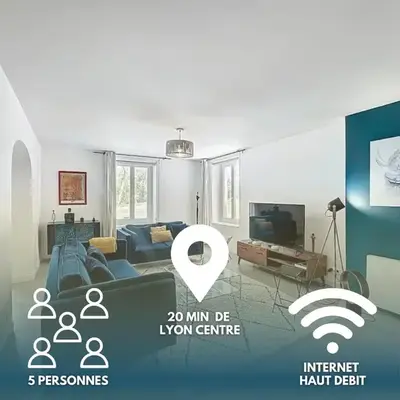 Le Collonges - Spacieux Pied à Terre proche Lyon