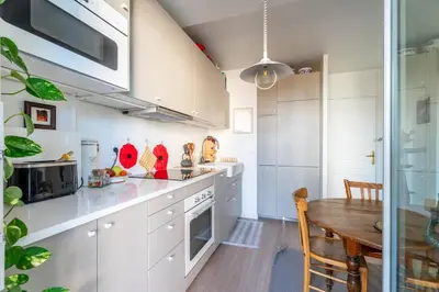 Cuisine ou kitchenette dans l'établissement Appartement Gorge de loup