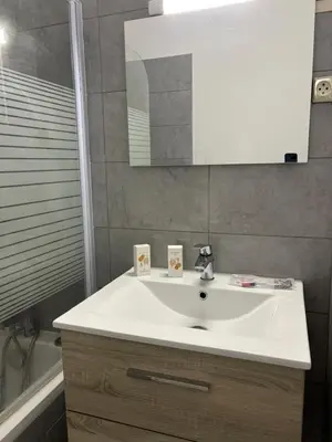 Salle de bains dans l'établissement Superbe grand studio, parking