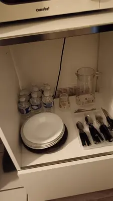Cuisine ou kitchenette dans l'établissement Oasis au cœur de la ville