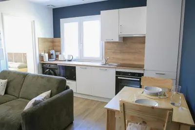 Cuisine ou kitchenette dans l'établissement Superbe appartement T2