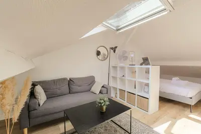 Un ou plusieurs lits dans un hébergement de l'établissement Cosy et Calme proche Part-Dieu