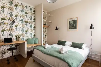 Un ou plusieurs lits dans un hébergement de l'établissement Appartement Dify Deruelle - Part Dieu
