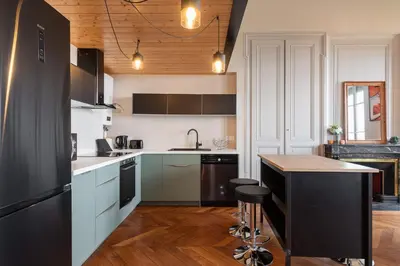 Cuisine ou kitchenette dans l'établissement Smartstay - Vue panoramique sur Lyon et la saone