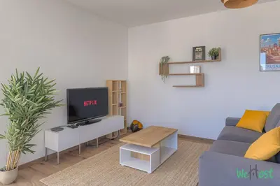 Télévision ou salle de divertissement dans l'établissement Confort et tranquillité à Dardilly