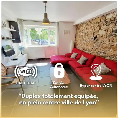 Grand duplex 5 pers au cœur de Lyon Opéra & métro