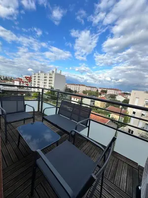 Balcon ou terrasse dans l'établissement Appartement T3