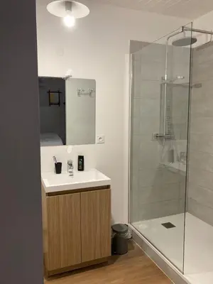 Salle de bains dans l'établissement Maison 5 chambres proche Lyon CNPE Bugey