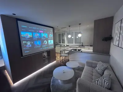 Télévision ou salle de divertissement dans l'établissement La Demi Lune