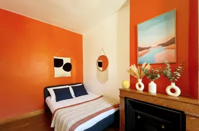 Un ou plusieurs lits dans un hébergement de l'établissement Songoria - Appartement 4 personnes - check in h24 & wifi