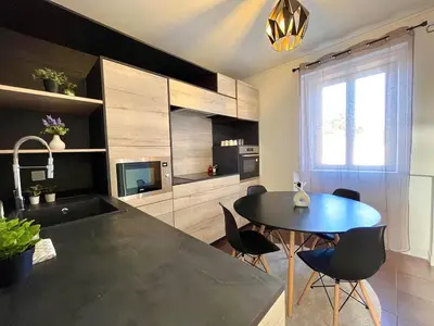 Cuisine ou kitchenette dans l'établissement Superbe T3 à 15 min de Lyon