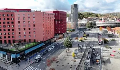 Vue générale sur Saint-Étienne ou vue de la ville depuis l'appartement