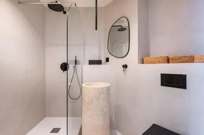 Salle de bains dans l'établissement Wabi Sabi, Appartement Premium au Cœur de Lyon