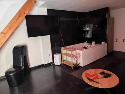 Télévision ou salle de divertissement dans l'établissement Le boudoir des jouissances perverses