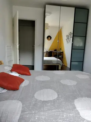 Un ou plusieurs lits dans un hébergement de l'établissement Le Botanica - Balcon - 2 chambres - proche quai du Rhone