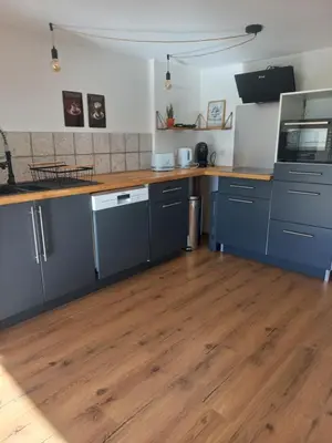 Cuisine ou kitchenette dans l'établissement Gite en campagne beaujolaise