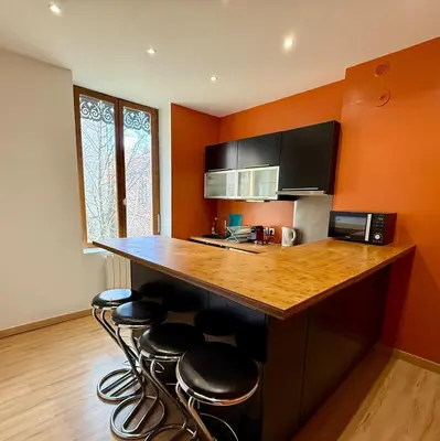 Cuisine ou kitchenette dans l'établissement Appartement proche des transports