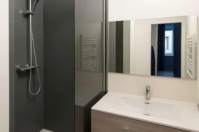 Salle de bains dans l'établissement Studio Miribel