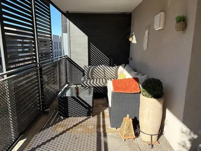 Balcon ou terrasse dans l'établissement Appartement cosy avec grand balcon à Bron