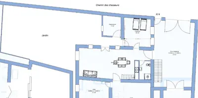Plan de l'établissement Gite l'olivier des maraichers terrasse et jardin