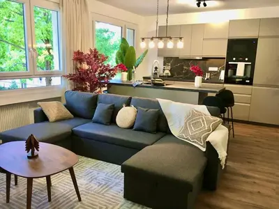 Cuisine ou kitchenette dans l'établissement Premium Comfort-2 Suites-Part-Dieu-Parking-Netflix