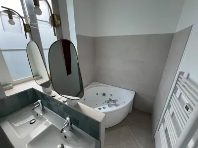 Salle de bains dans l'établissement Maison 200m2 avec piscine à 15mn de Lyon Perrache en TER