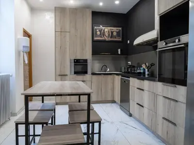 Cuisine ou kitchenette dans l'établissement Appartements du Château GrandClément, entre Histoire & Modernité Cœur Métropole