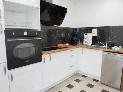 Cuisine ou kitchenette dans l'établissement Appartements du Château GrandClément, entre Histoire & Modernité Cœur Métropole