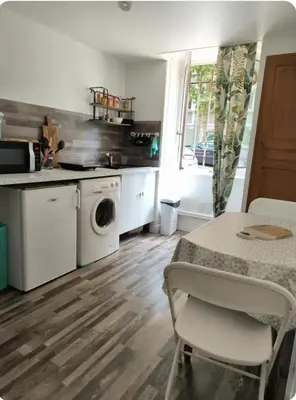 Cuisine ou kitchenette dans l'établissement Le petit cocon