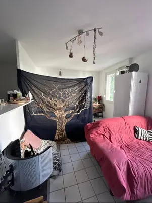 Un ou plusieurs lits dans un hébergement de l'établissement Appart lumineux Croix Rousse