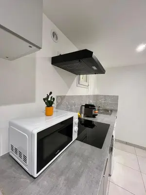 Cuisine ou kitchenette dans l'établissement L'Underground - 4 pers - Proche centre-ville de Lyon