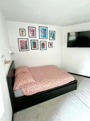 Un ou plusieurs lits dans un hébergement de l'établissement Calm and Cozy Apartment