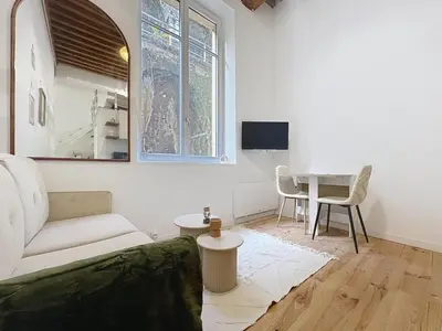 Télévision ou salle de divertissement dans l'établissement Le BEAU LOUIS