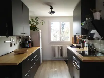 Cuisine ou kitchenette dans l'établissement Chambre Lyon 9 Gorge de Loup Ligne D