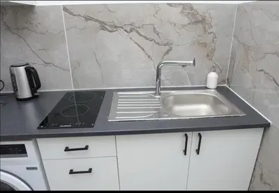 Cuisine ou kitchenette dans l'établissement Studio coquet proche de Lyon