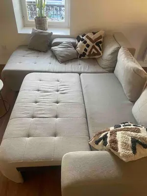 Un ou plusieurs lits dans un hébergement de l'établissement Charmant appartement cosy, tout équipé à Charbonnières