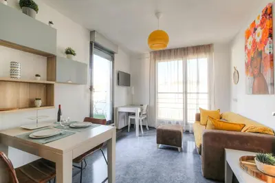 Coin salon dans l'établissement Résidence confort, terrasse, aux pieds du Métro Valmy