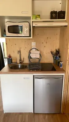Cuisine ou kitchenette dans l'établissement Chalet Studio