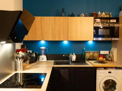 Cuisine ou kitchenette dans l'établissement Cozy confortable calm