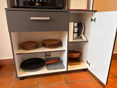 Cuisine ou kitchenette dans l'établissement Studio Provençal au centre-ville de Vienne