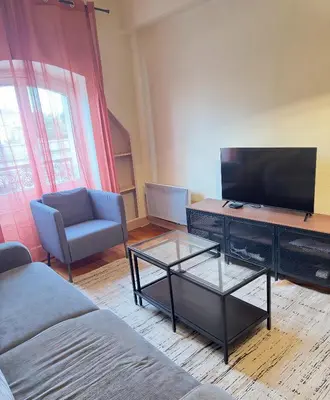 Télévision ou salle de divertissement dans l'établissement Élégant T2 rénové à Lyon Perrache