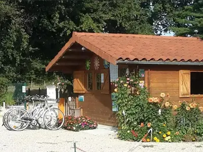 Jardin de l'établissement Mobil-home avec terrasse pour 6 personnes - API-1-52-1404