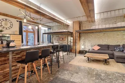 Coin salon dans l'établissement Le Sergent Spacieux et chaleureux appartement - Lyon 1er