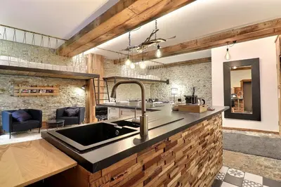 Cuisine ou kitchenette dans l'établissement Le Sergent Spacieux et chaleureux appartement - Lyon 1er