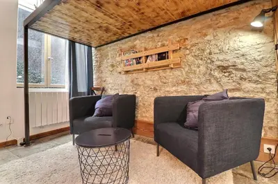 Coin salon dans l'établissement Le Sergent Spacieux et chaleureux appartement - Lyon 1er